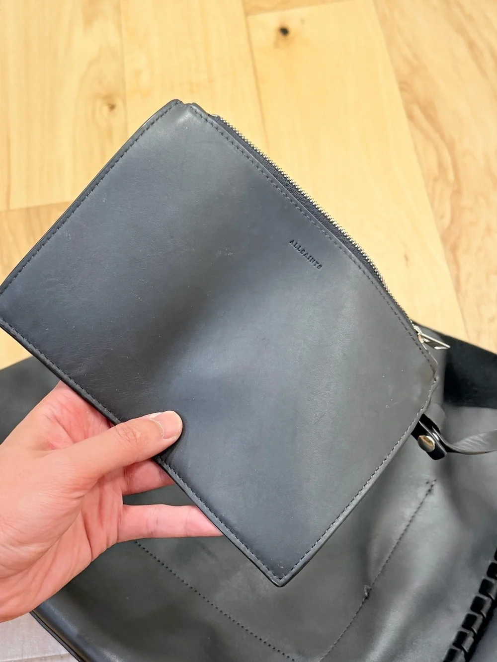 AllSaints Leather Pearl Hobo Shoulder Bag - Picture 7 of 14